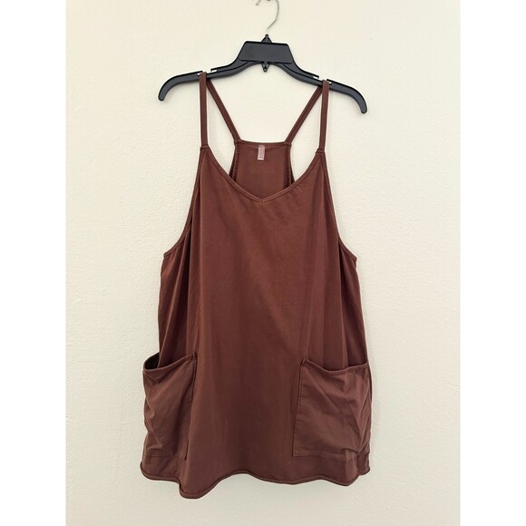 Free People Dresses & Skirts - Free People Movement Hot Shot Mini Dress Unitard Lined Brown Women's XL X-Large